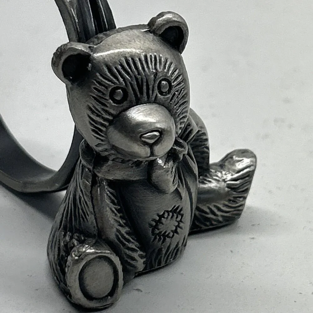 Set Of‎ 4 Metal Bear Napkin Rings/holders